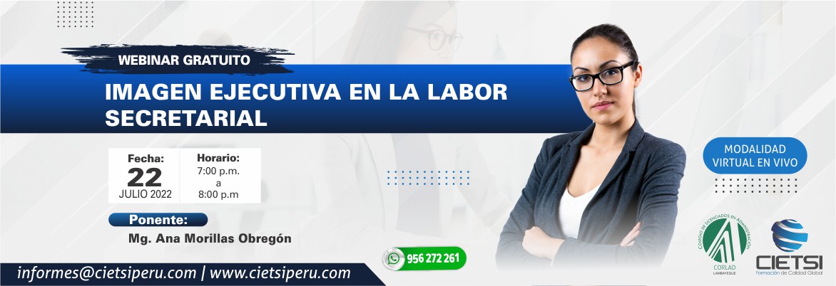 webinar imagen ejecutiva en la labor secretarial